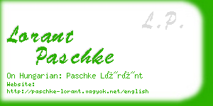 lorant paschke business card